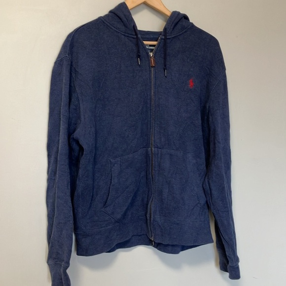 Polo by Ralph Lauren Navy Hoodie with Red Logo - Picture 2 of 5
